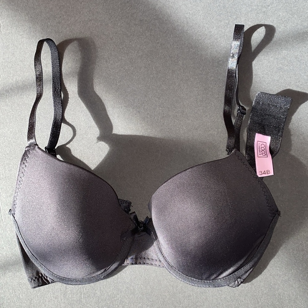 34B Coco Lingerie dark Black Underwire Bra No PushUp separate cups Quality